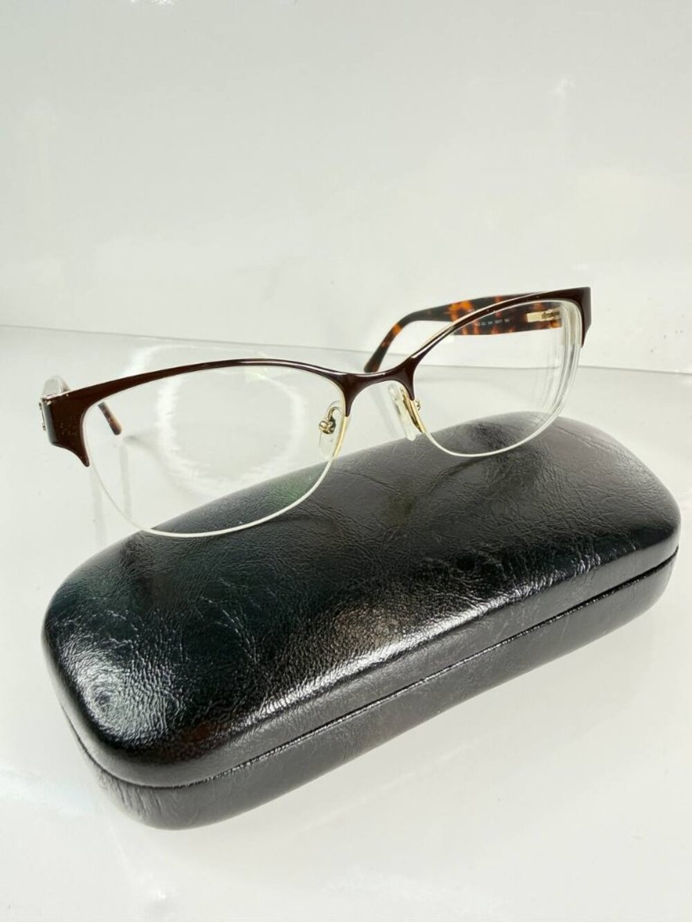 Versace MOD 1222 Eyeglasses 53-17-140 Tortoise Greca Cat Eye Made in Italy